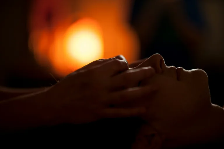 red sunset face hand massage